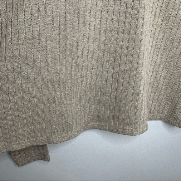 Zara Basic Cropped Oversize Sweater Gold Metallic Stitch Size Small Drop Long Sl - Picture 7 of 10